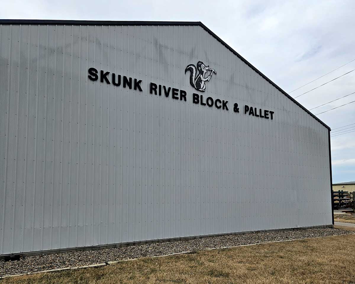 Skunk River Block and Pallet Exterior